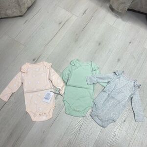 Cloud Island Pastel Star Bodysuits Set